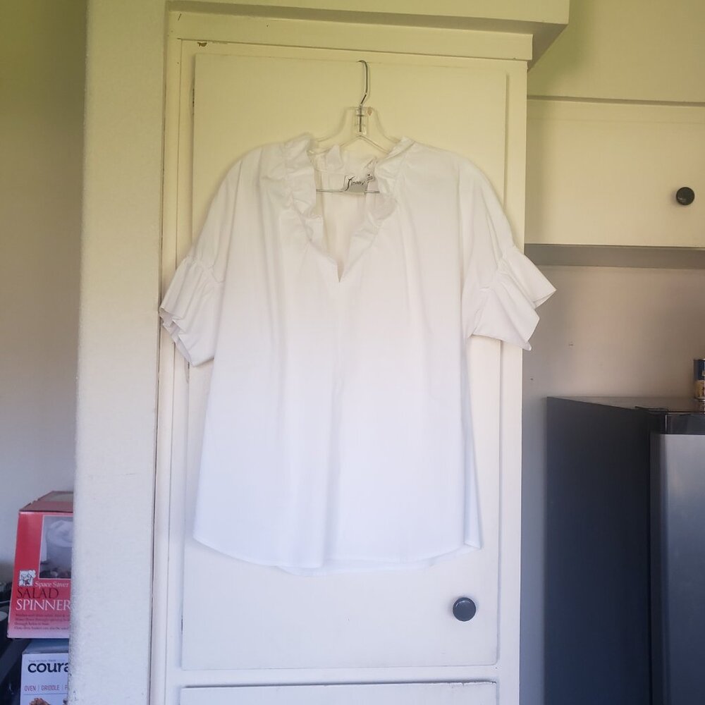 Finley White Smock Top Size Medium